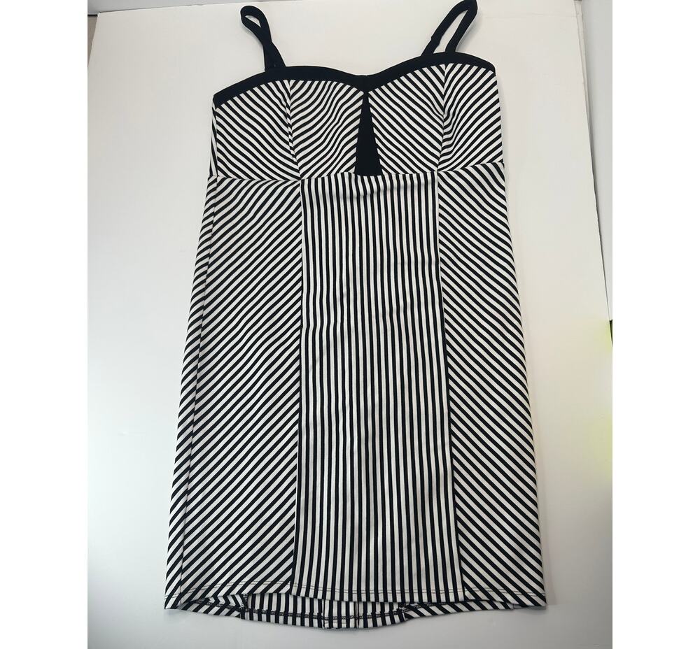 Torrid Striped Neoprine Heavyweight Bodycon Dress Black/White Plus Size Women 16